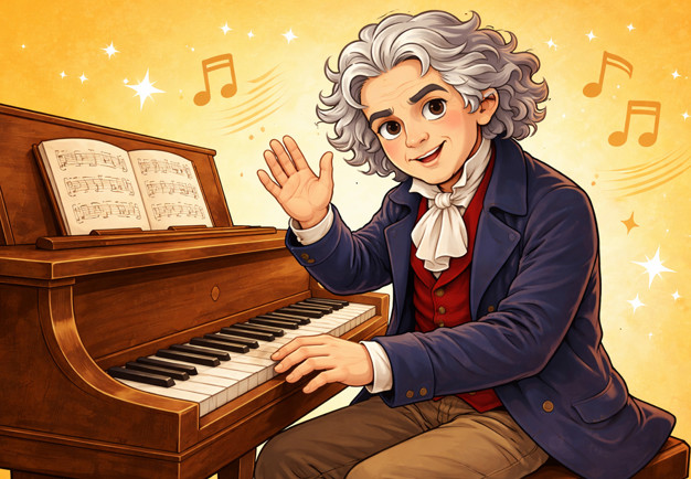 Illustration av Beethoven