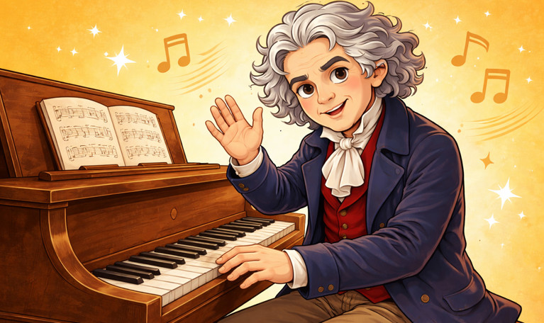 Illustration av Beethoven