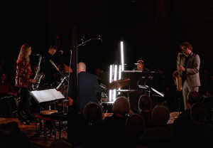 Man with a clarinet. Photo.