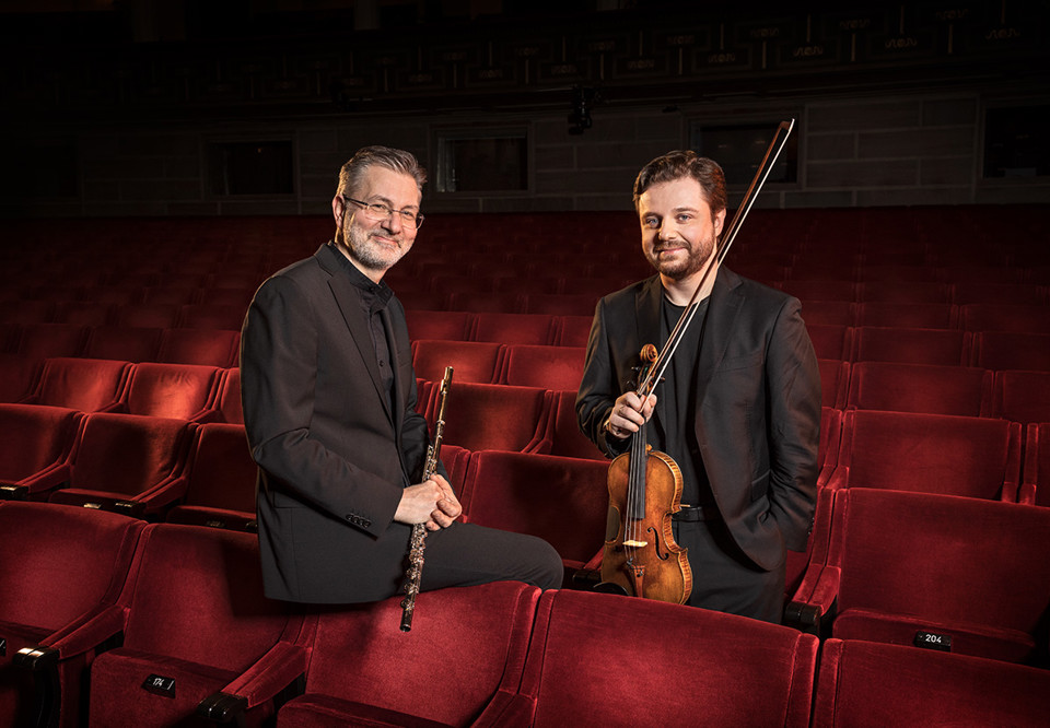 Musicians with their instruments. Photo.