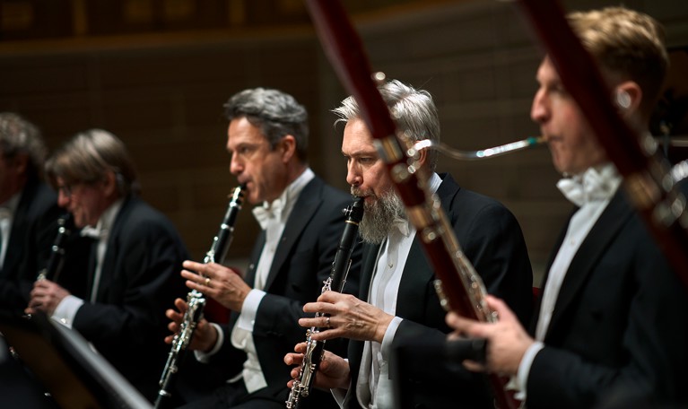 Close up on a clarinet